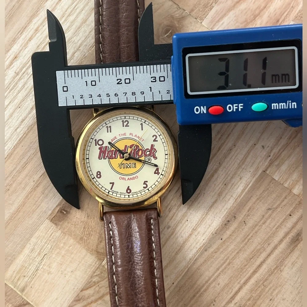 Hard Rock Cafe Orlando Vintage Watch Leather Strap Hard Rock Cafe Motif Dial